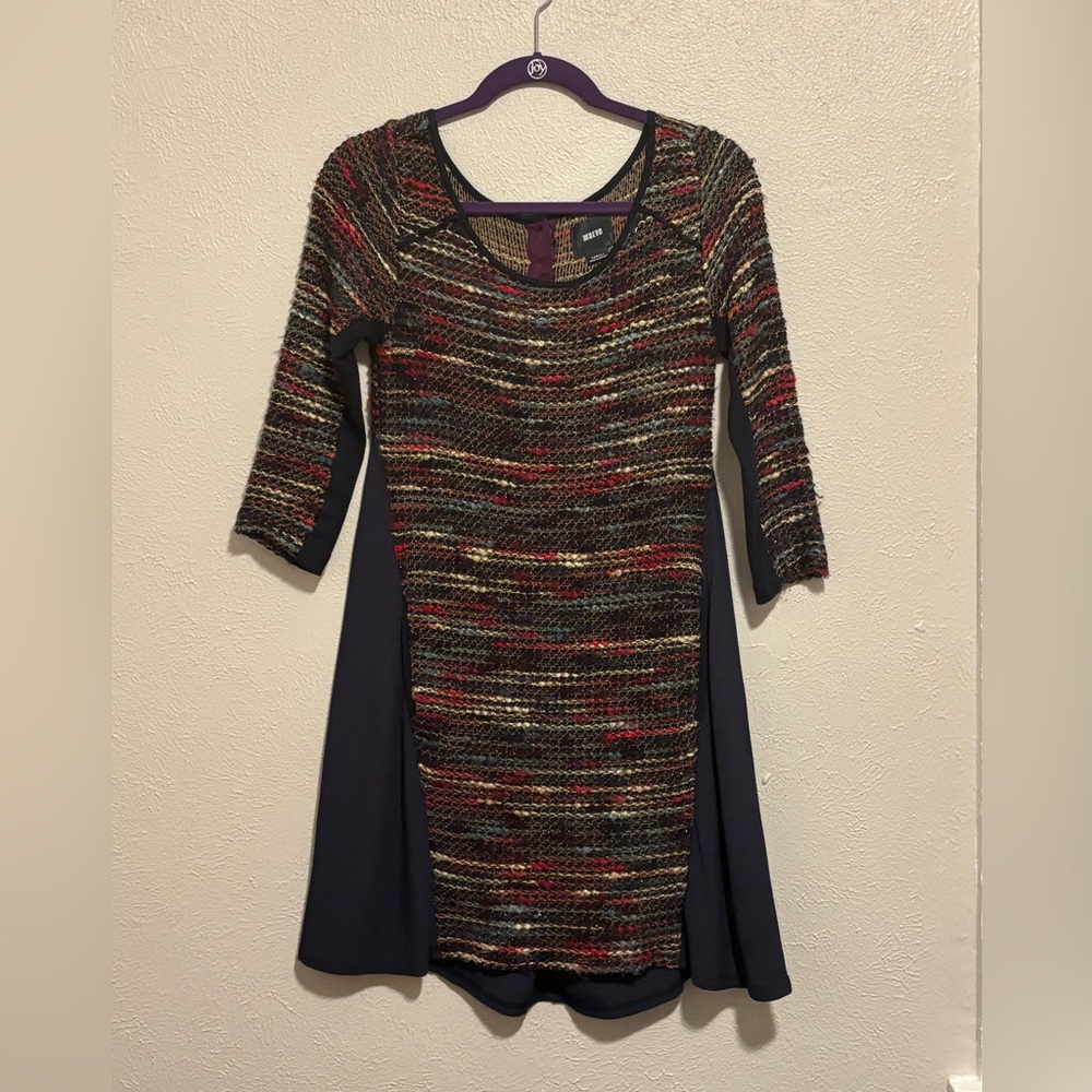 Anthropologie Maeve Rainbow Boucle Chunky Knit Dress